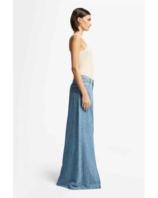 7 For All Mankind Blue Willow Wide Indigo Linen Arizona