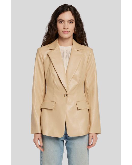 7 For All Mankind Natural Blazer Faux Leather