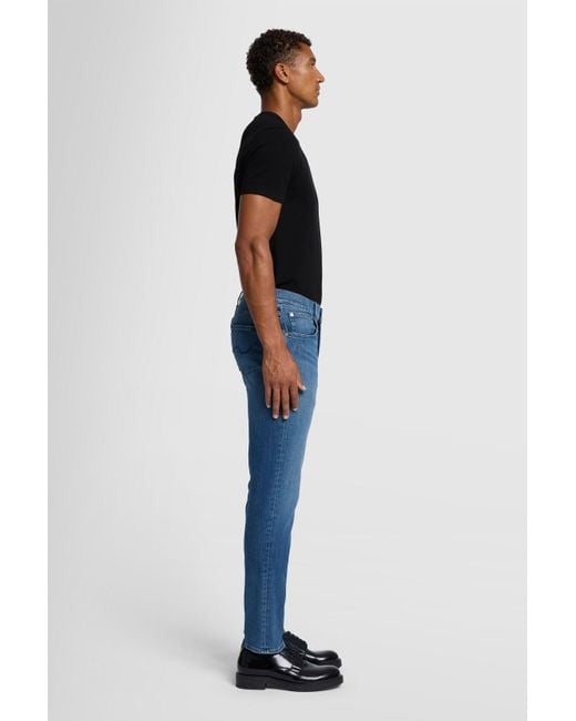 7 For All Mankind Blue Slimmy Tapered In Luxe Performance for men