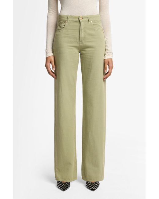 7 For All Mankind Green Tess Trouser Linen Palm for men