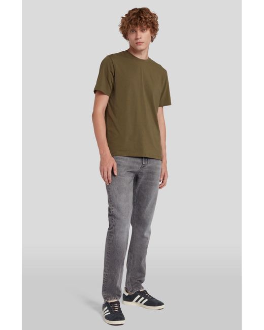 7 For All Mankind Green T-shirt Luxe Performance Army for men