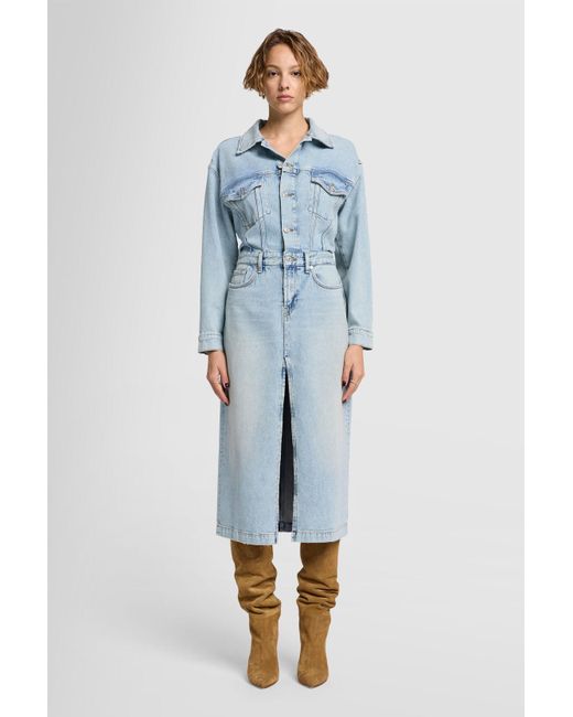 7 For All Mankind Blue Relaxed Dress Sahara
