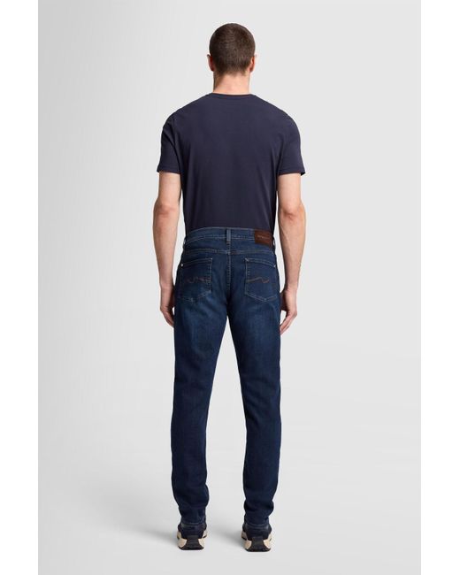 7 For All Mankind Blue Slimmy Tapered Special Edition Stretch Tek Comma for men