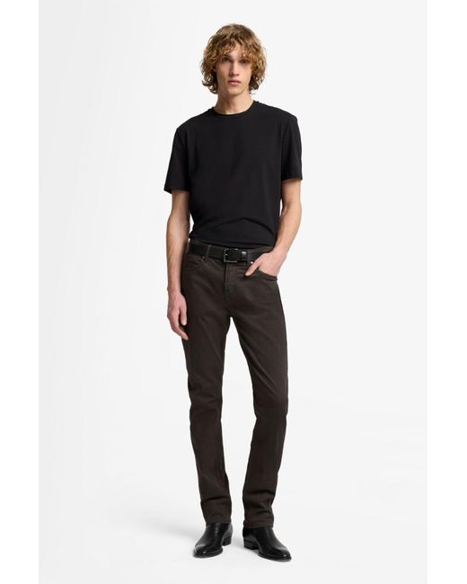 7 For All Mankind Black Slimmy In Melange Twill for men
