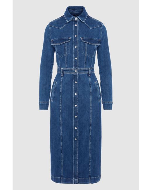 7 For All Mankind Blue Luxe Dress Lady