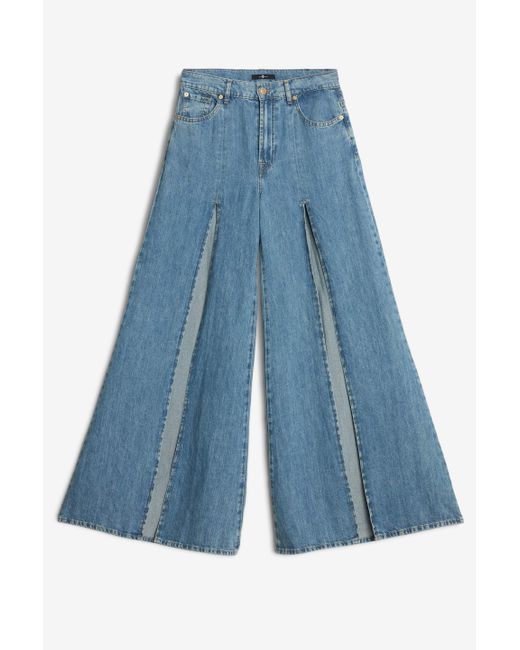 7 For All Mankind Blue Willow Wide Indigo Linen Arizona