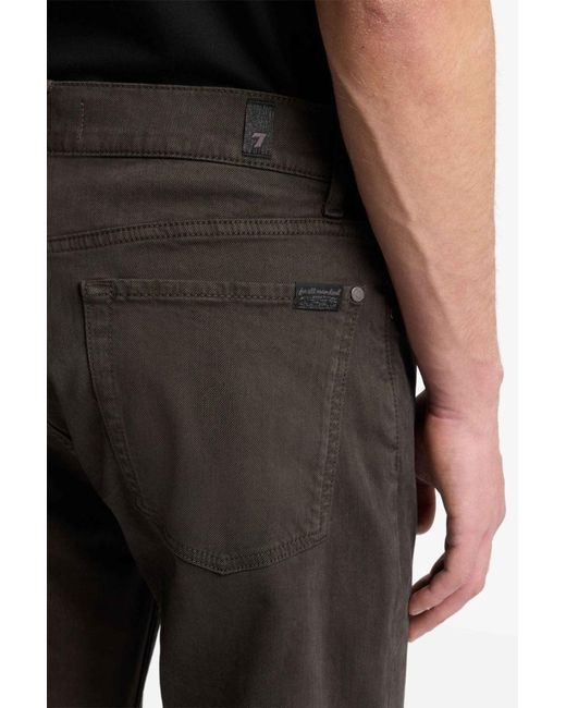 7 For All Mankind Black Slimmy In Melange Twill for men