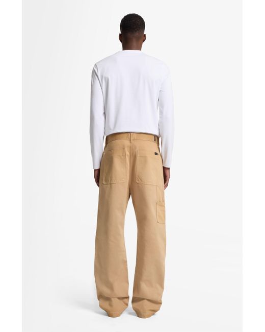 7 For All Mankind Natural Utility Wide Leg Twill Beige