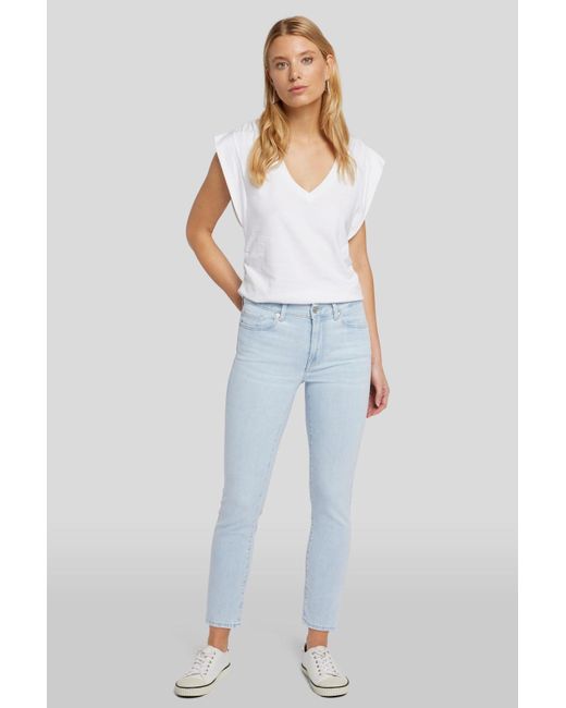 7 For All Mankind Blue Roxanne Ankle Skylight With Unrolled Hem