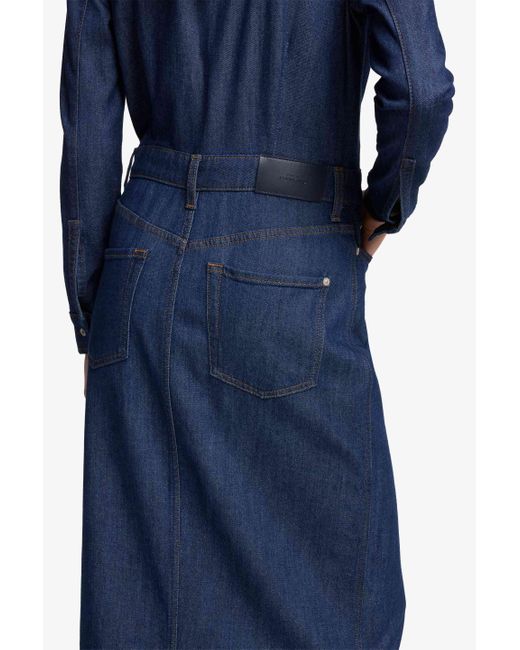 7 For All Mankind Blue Long Sleeve Maxi Dress Weightless Denim Halona
