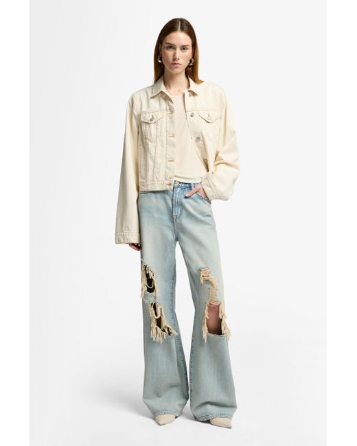 7 For All Mankind Blue Low Slung Wide Leg Mankind Peaches