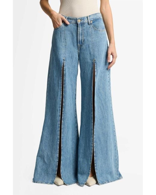 7 For All Mankind Blue Willow Wide Indigo Linen Arizona