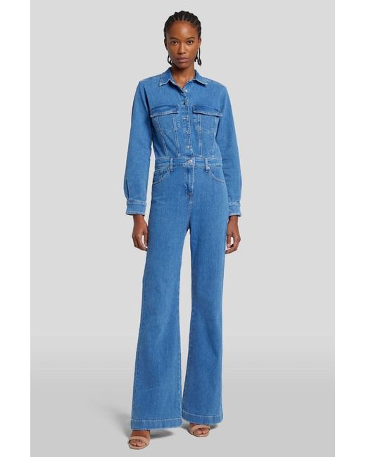 7 For All Mankind Blue Luxe Jumpsuit Wind