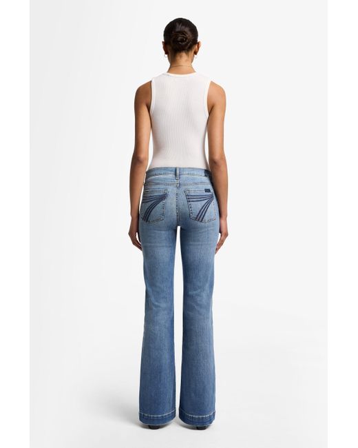 7 For All Mankind Blue Dojo Slim Illusion Distress Authentic Light Update