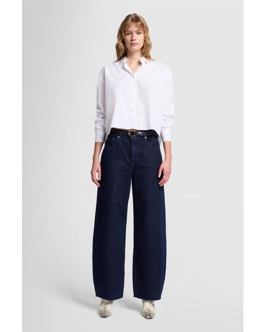 7 For All Mankind Blue Bonnie Curvilinear Bella With Raw Cut