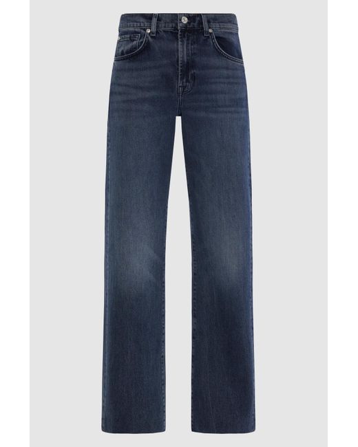 7 For All Mankind Blue Tess Trouser Full Moon With Raw Cut for men