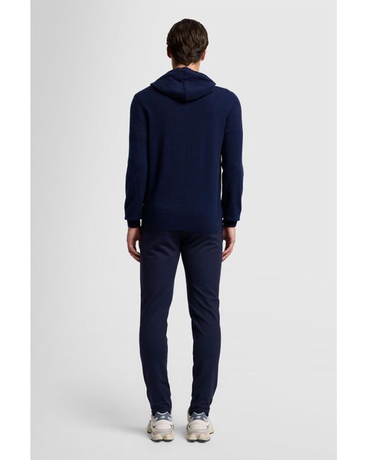 7 For All Mankind Blue Hoodie Cashmere W/ Stitch Detail Navy for men