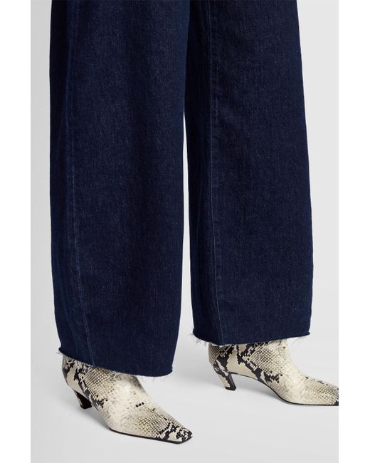 7 For All Mankind Blue Bonnie Curvilinear Bella With Raw Cut