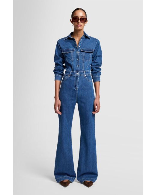 7 For All Mankind Blue Luxe Jumpsuit Lady