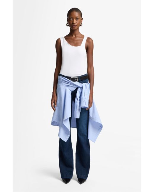 7 For All Mankind Blue Studded Dojo In Slim Illusion