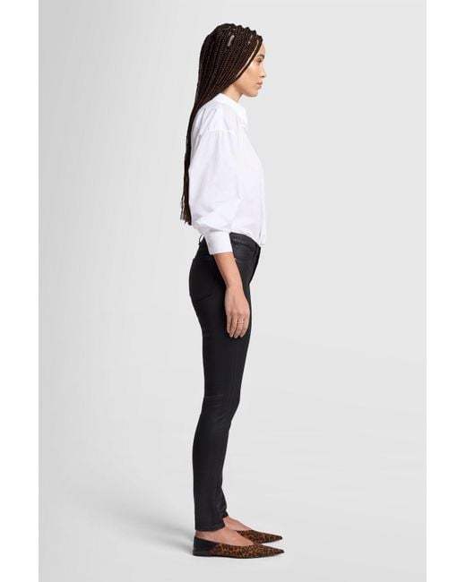 7 For All Mankind White The Skinny Coated Stretch Black