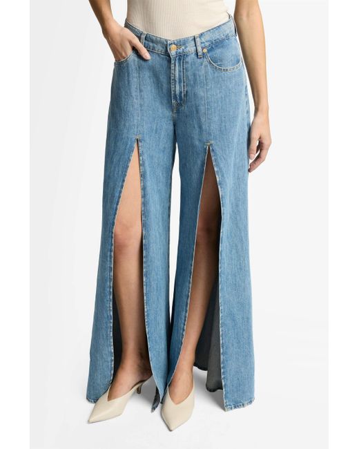 7 For All Mankind Blue Willow Wide Indigo Linen Arizona