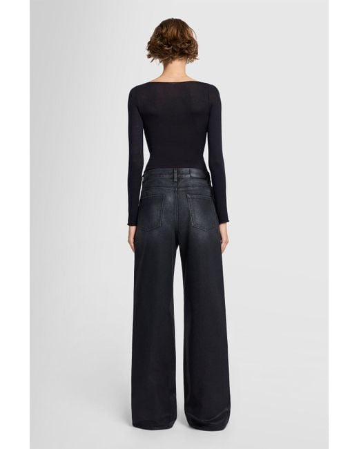 7 For All Mankind Blue Low Slung Wide Leg Liquorice