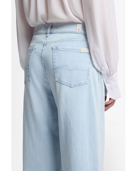 7 For All Mankind Blue Lotta Cropped Left Hand Malibu Sky