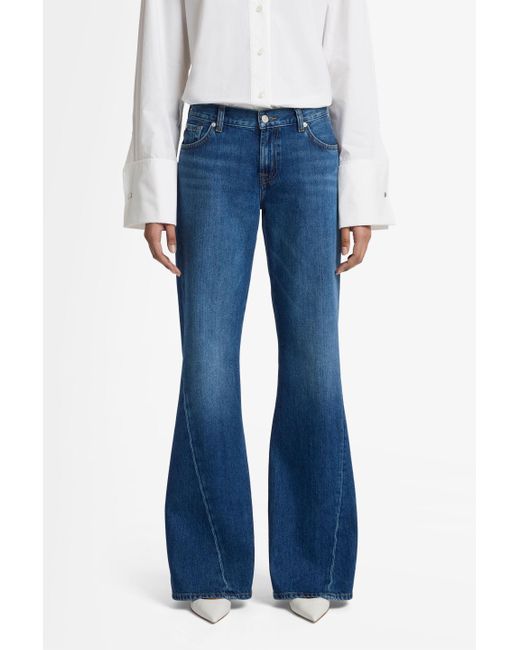 7 For All Mankind Blue Twisted Spencer Flare Mankind Mesa