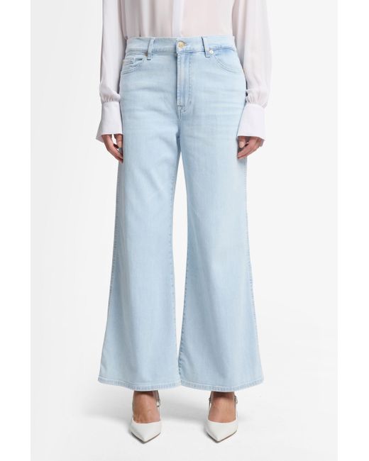 7 For All Mankind Blue Lotta Cropped Left Hand Malibu Sky