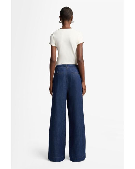 7 For All Mankind Blue Pleated Trouser In Weightless