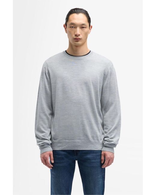 7 For All Mankind Gray Crewneck Pullover In Wool Blend for men