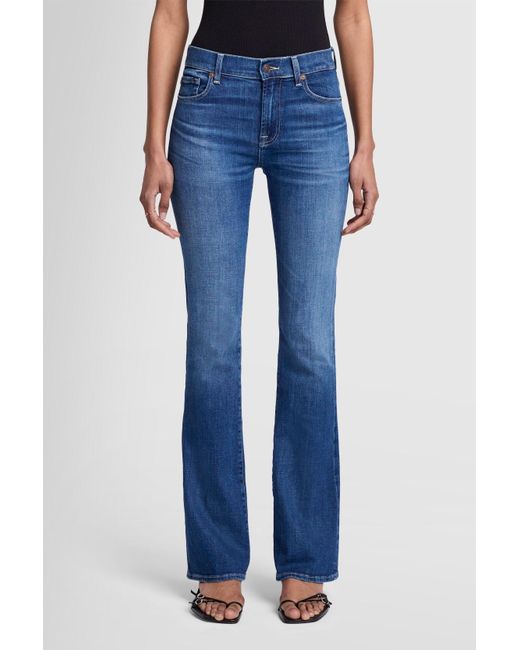 7 For All Mankind Blue Bootcut Slim Illusion Santa Monica With Embellished SQUIGGLE for men