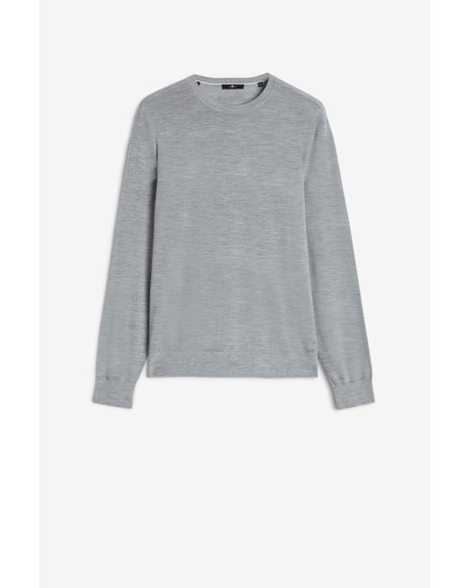 7 For All Mankind Gray Crewneck Pullover In Wool Blend for men