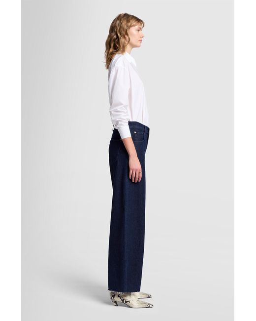 7 For All Mankind Blue Bonnie Curvilinear Bella With Raw Cut