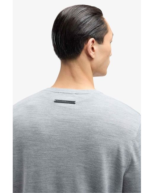 7 For All Mankind Gray Crewneck Pullover In Wool Blend for men