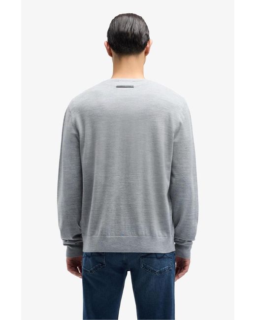 7 For All Mankind Gray Crewneck Pullover In Wool Blend for men