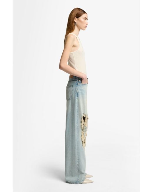 7 For All Mankind Blue Low Slung Wide Leg Mankind Peaches