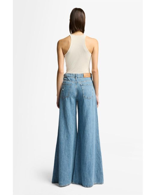 7 For All Mankind Blue Willow Wide Indigo Linen Arizona