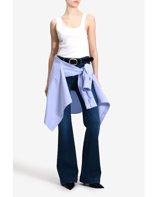 7 For All Mankind Blue Studded Dojo In Slim Illusion
