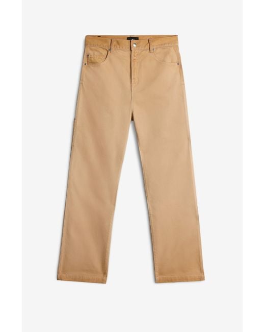 7 For All Mankind Natural Utility Wide Leg Twill Beige