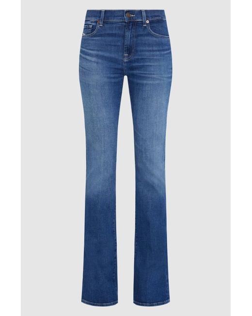 7 For All Mankind Blue Bootcut Slim Illusion Santa Monica With Embellished SQUIGGLE for men