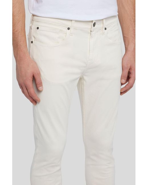 7 For All Mankind Blue Slimmy Tapered Luxe Performance Plus Color Snow for men