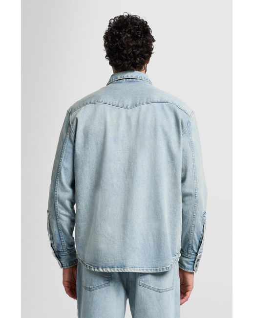 7 For All Mankind Blue Minimal Overshirt Ancestor for men
