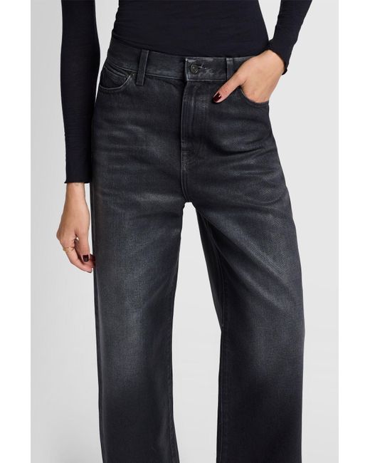 7 For All Mankind Blue Low Slung Wide Leg Liquorice