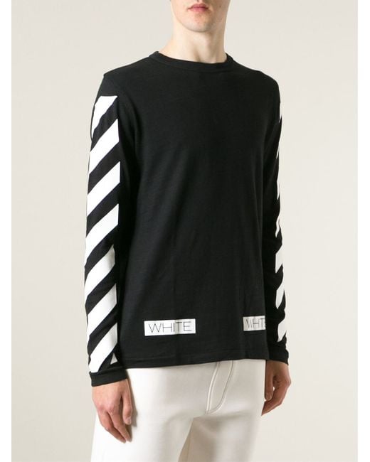 Off White Co Virgil Abloh Distressed Striped T Shirt Black, $298, Barneys  New York