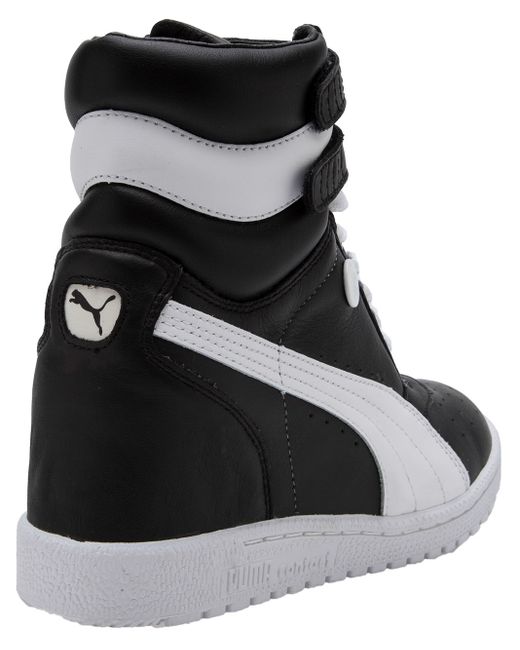 PUMA Wedge Sneaker in Black | Lyst