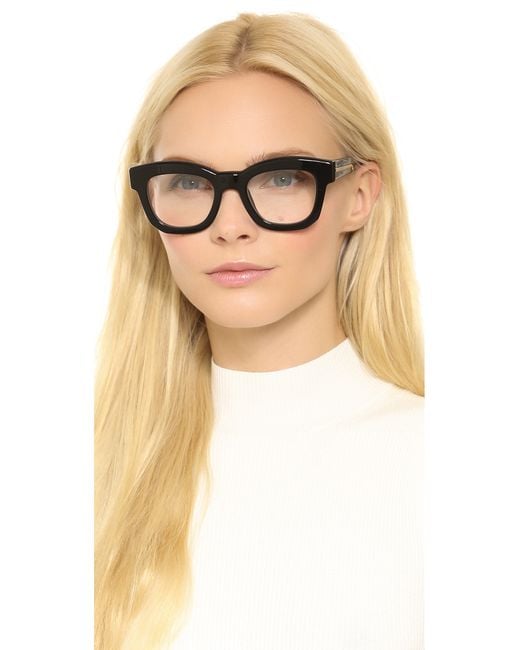 Stella McCartney Thick Frame Glasses - Brown in Black | Lyst