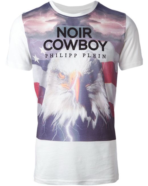 Philipp Plein 'Noir Cowboy' T-Shirt in White for Men | Lyst