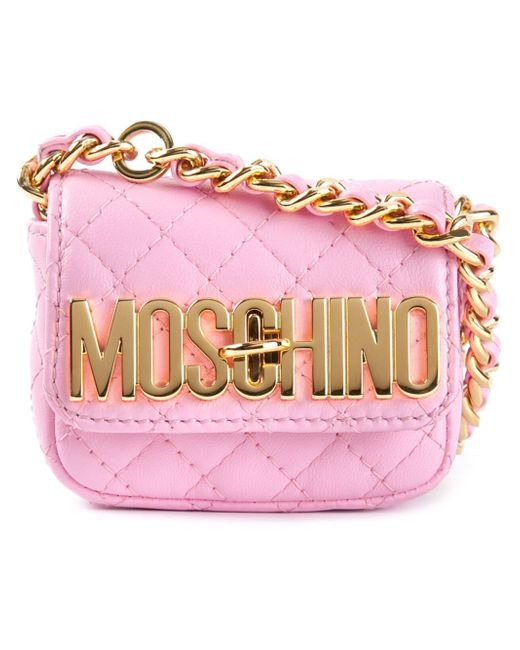 Moschino Pink Mini Quilted Crossbody Bag